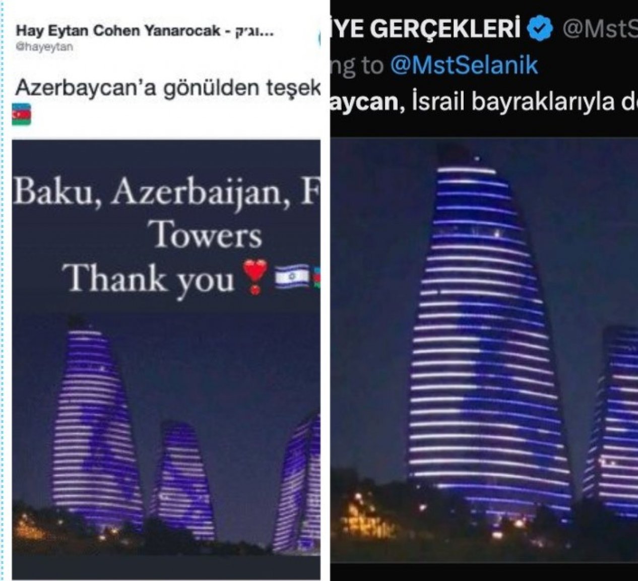 "Alev Kuleleri"ndeki İsrail bayrağının amacı nedir?