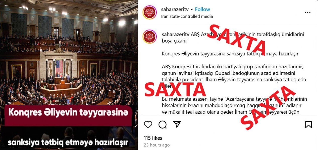 İranın “Səhər” kanalının Azərbaycanla bağlı növbəti yalanı ifşa olundu