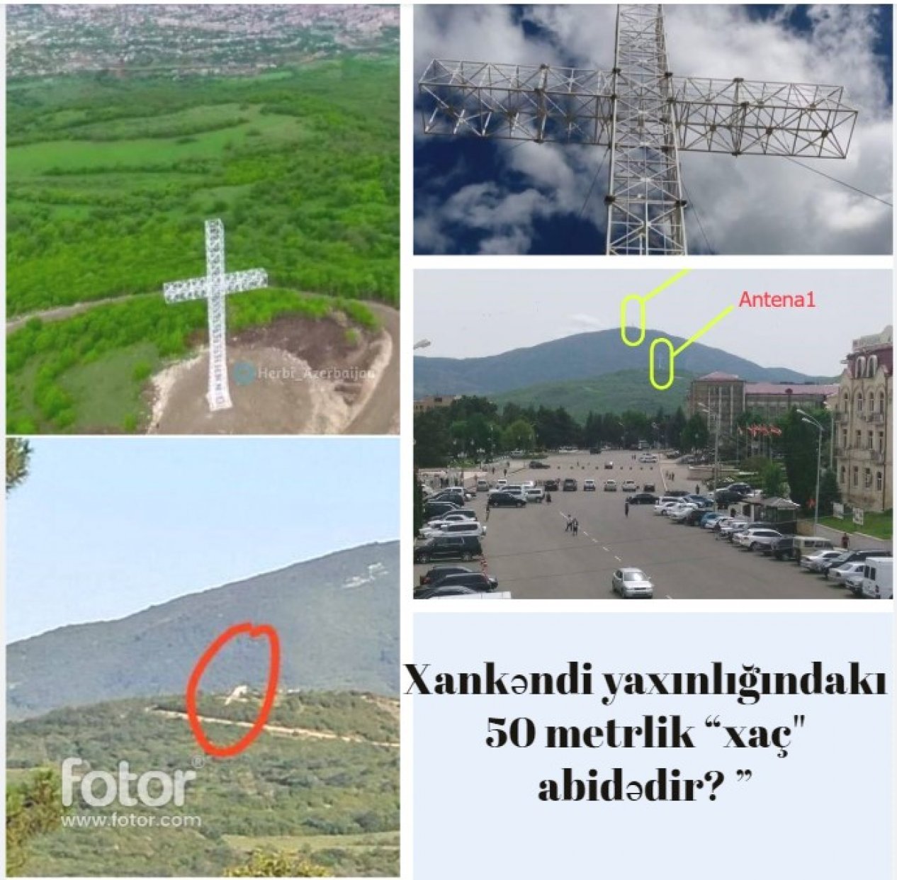 Ermənilərin beynəlxalq məhkəmədə növbəti saxta iddiası: Xankəndi yaxınlığındakı 50 metrlik “xaç abidə” sökülüb