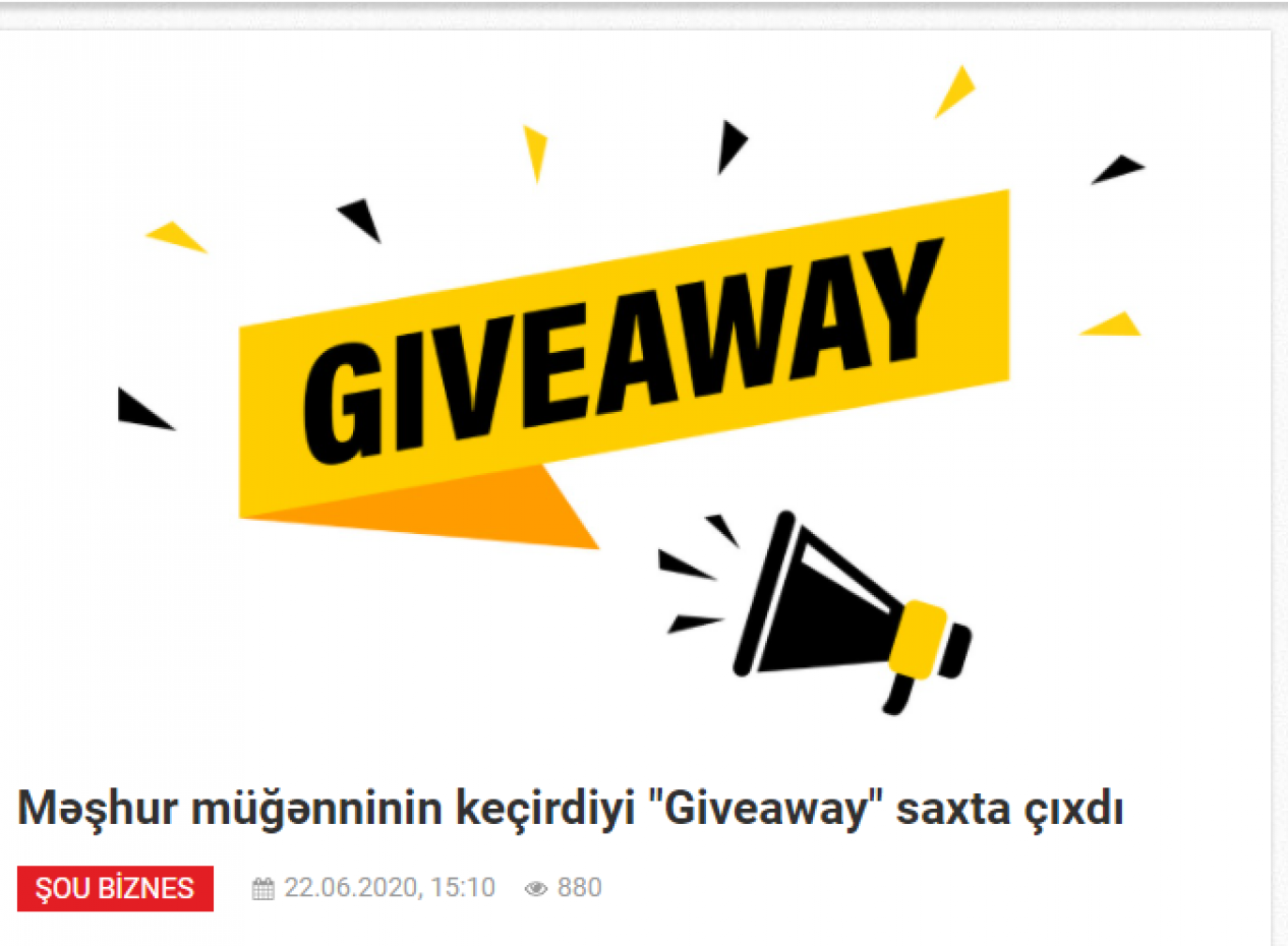 DİN-in saxtakarlıqla bağlı xəbərdarlığı və Azərbaycanda giveaway-ə niyə inam yoxdur?