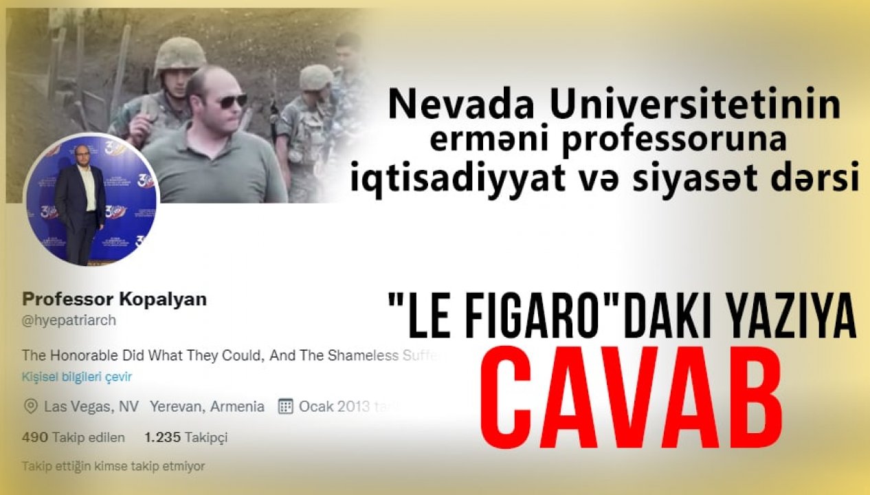 Nevada Universitetinin erməni professoruna iqtisadiyyat və siyasət dərsi