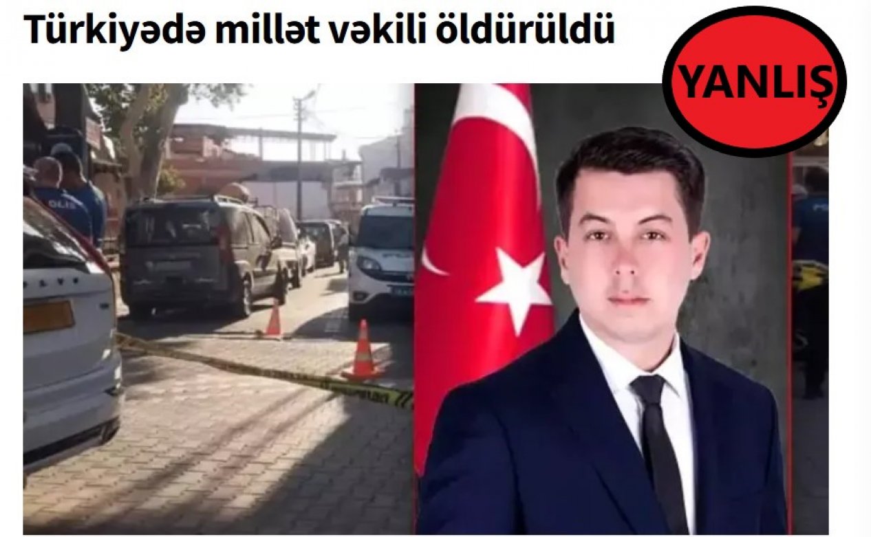 Türkiyədə qətlə yetirilən şəxs deputat deyil
