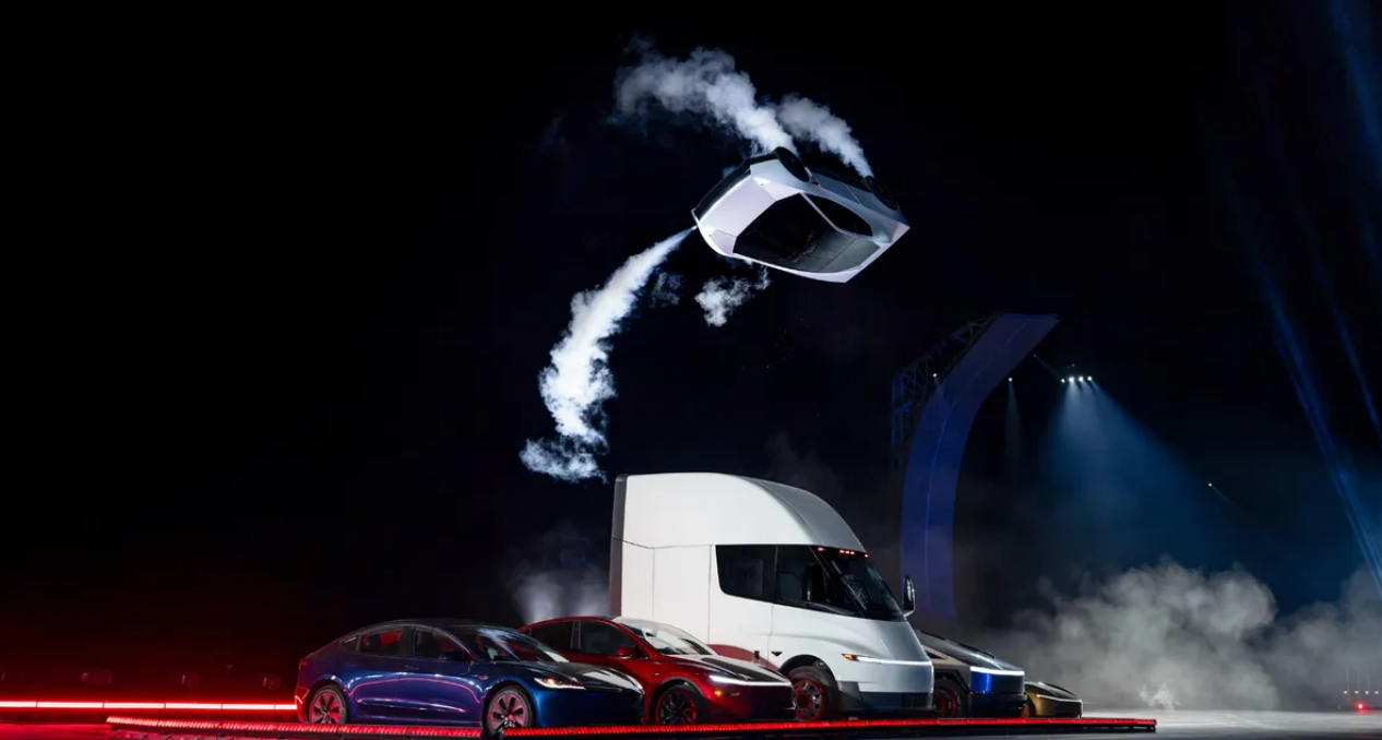 Are videos of Tesla's new 'flying' car performing mid-air stunts real?