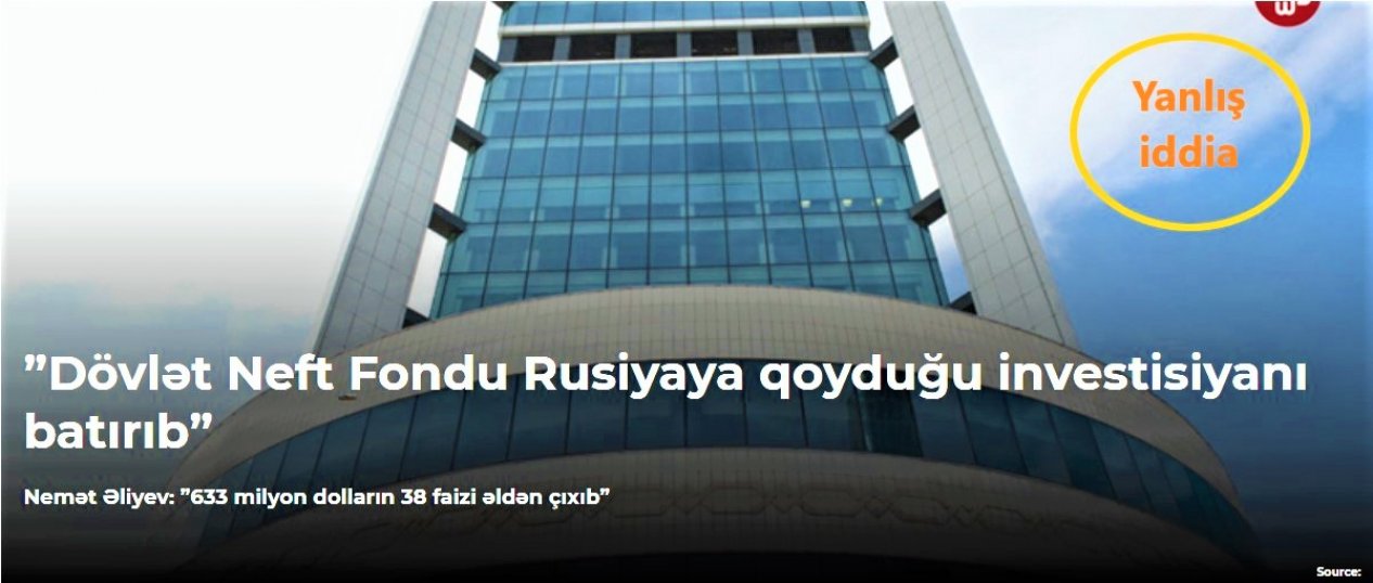 İqtisadçı: Neft Fondunun Rusiyadakı yatırımları iflasa uğrayıb