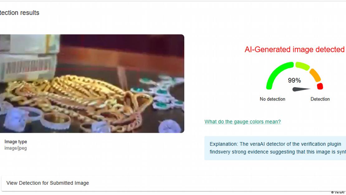 An image analysis suggested that the content was most likely (99%) AI-generated