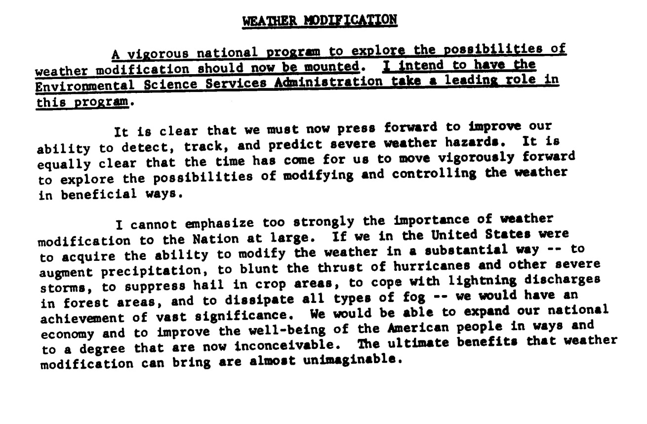 Belgeden alınan bir kısım. Hava durumu tahmini ve kontrolünün gerekliliği vurgulanıyor.