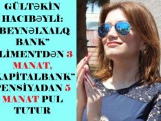 Gültəkin Hacıbəyli bu dəfə nəinki yalan danışdı, həm də savadsızlığını göstərdi: “Beynəlxalq Bank” alimentdən 3 manat, “Kapitalbank” pensiyadan 5 manat pul tutur