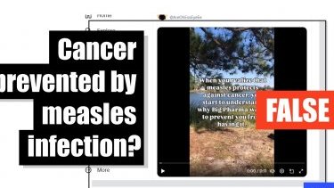 Catching measles does not protect against cancer