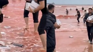 Hürmüz Boğazı'ndaki saldırıda kıyıya vuran telefonları toplayan insanları gösteren video gerçek mi?