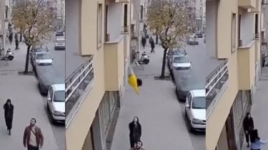 Binadan yıxılan uşağı qutaran şəxsin videosu gerçək deyil (türkcə)