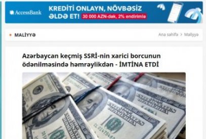 Mediada kuryoz hal: Azərbaycanın SSRİ-nin xarici borcunun ödənilməsindən imtinası haqda gülməli məlumat