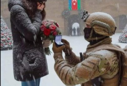 Marriage proposal photo in Azerbaijan’s Shusha: Real or fake?